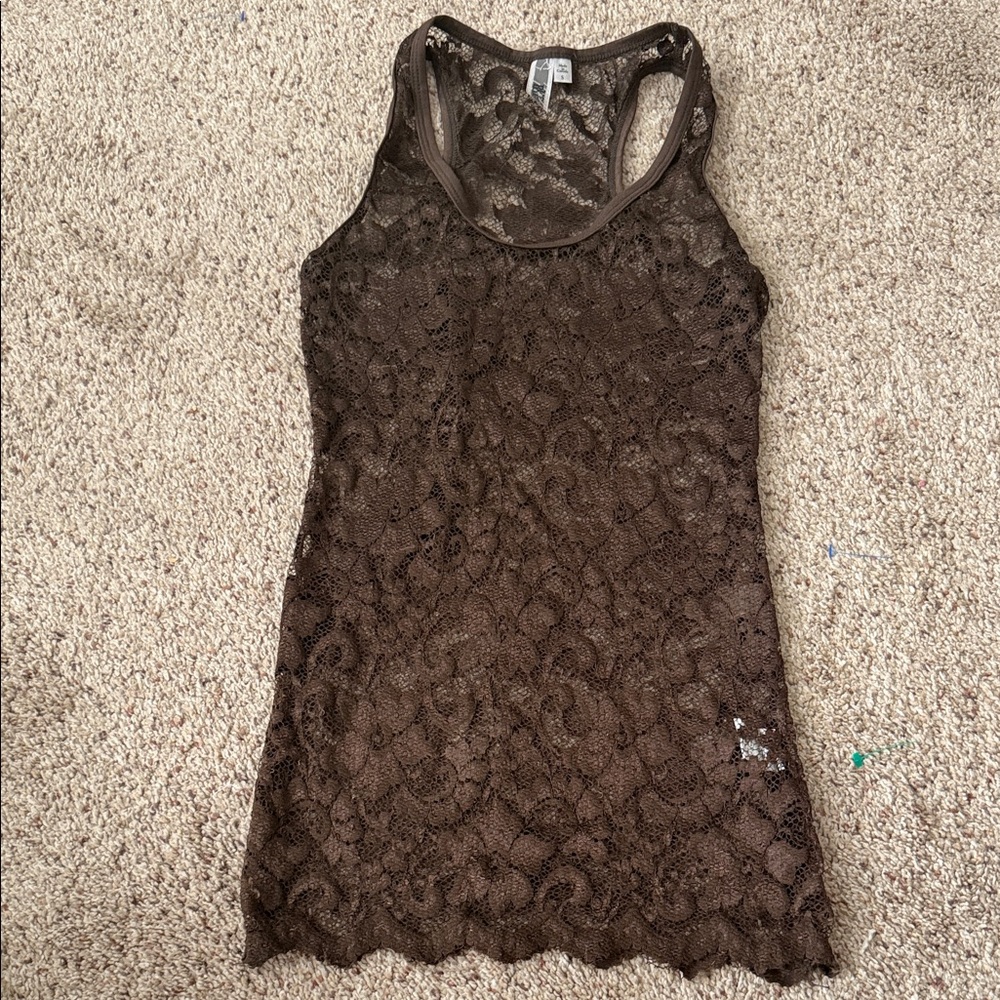 BKE Chocolate Lace Tank Top